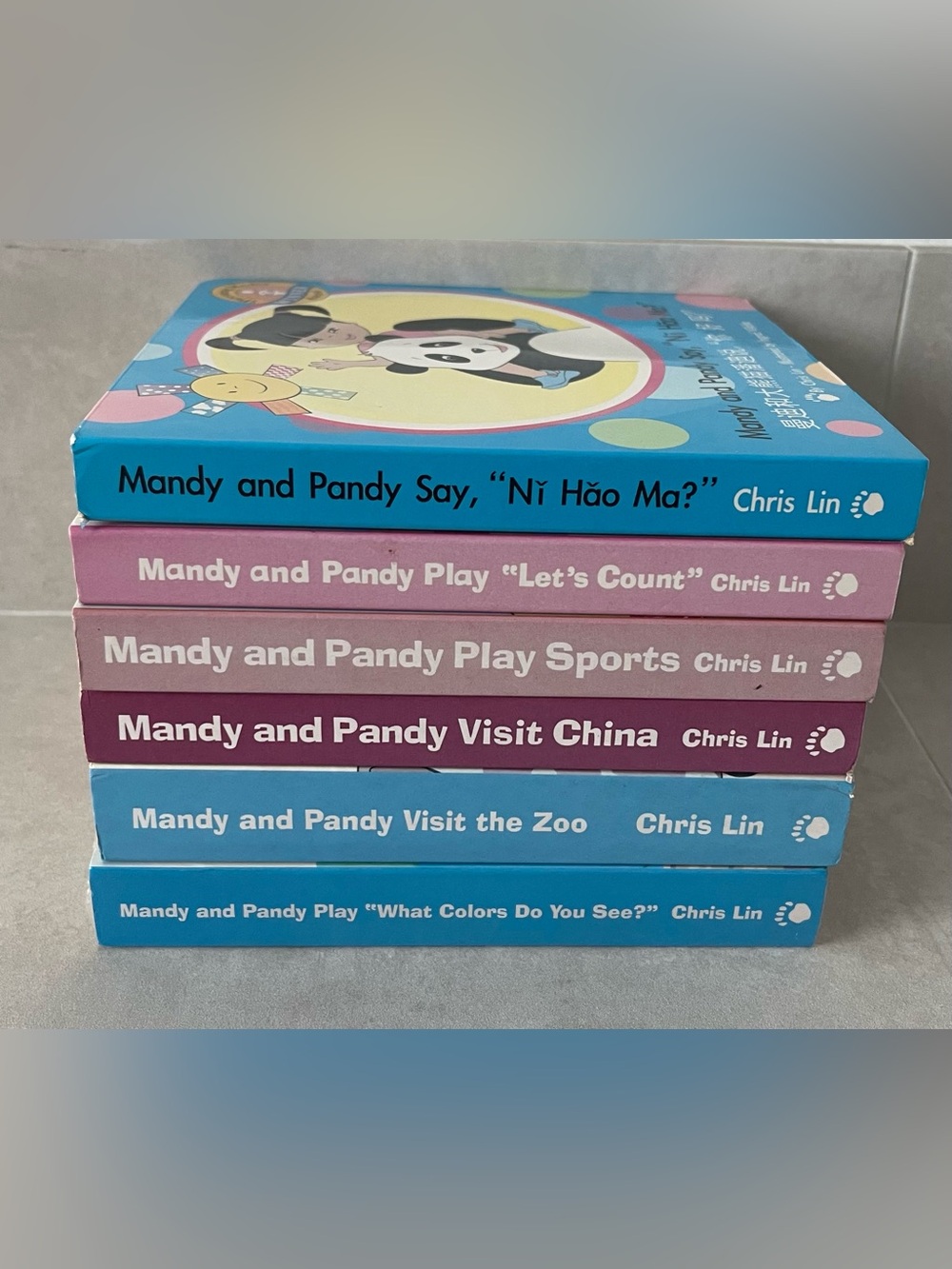 6 New Chinese English Children Books by Mandy & Pandy with CD.